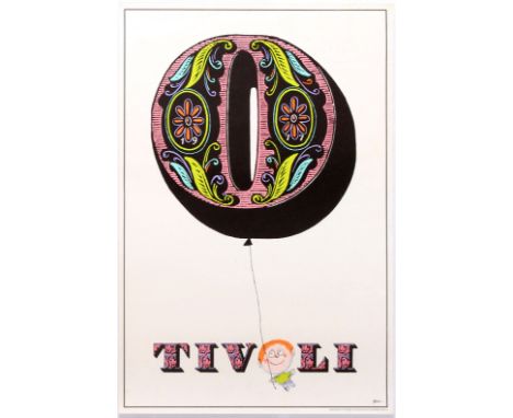 Original vintage travel advertising poster: Tivoli 1977. Tivoli Gardens is an amusement park and pleasure garden in Copenhage