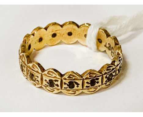 18CT GOLD DIAMOND OLD CUT ETERNITY RING 4.6 GRAMS SIZE N