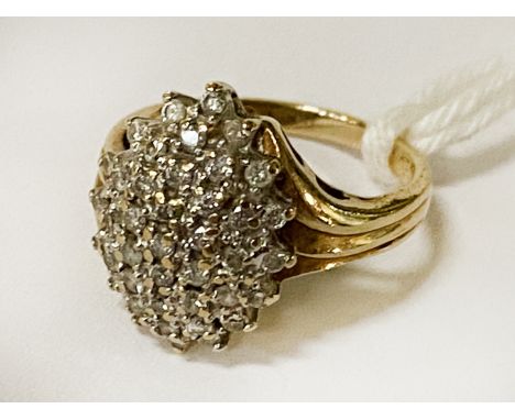 9CT GOLD 0.50 POINTS OF DIAMONDS 4.2 GRAMS SIZE I RING