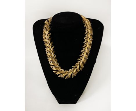 MONET COSTUME JEWELLERY LEAF DESIGN NECKLACE