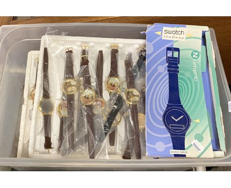 COLLECTION OF BRAND NEW WATCHES WITH A BOXED SWATCH WATCH ''THE BEEP''