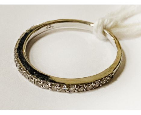 18CT GOLD HALF ETERNITY DIAMOND RING SIZE L