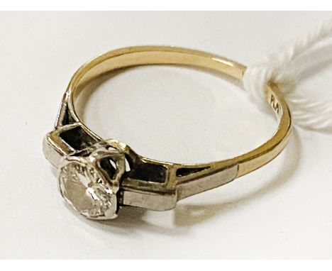 18CT GOLD APPROX 0.30 POINTS DIAMOND RING - SIZE L