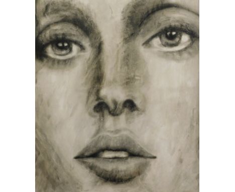 Joey Parkin (21stC). Lady Gaga, Poker Face portrait, mixed media, 105cm x 85cm.