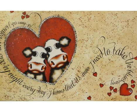 Caroline Shotton (20thC). It Must Be Love, artist signed limited edition print on canvas, 181/295, with box and paperwork, 48