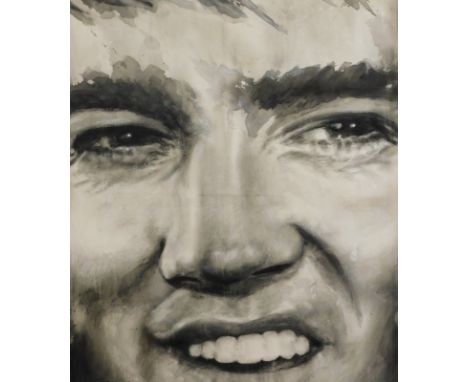 Joey Parkin (21stC). Elvis, The King, portrait, mixed media, signed, 105cm x 85cm.