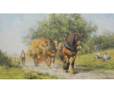 David Shepherd (1931-2017). The Last Load of Summer, artist signed limited edition print, 149/850, watermarked, 25cm x 39cm.