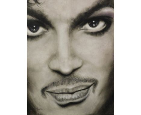 Joey Parkin (21stC). Prince, portrait, mixed media, signed, 106cm x 85cm.