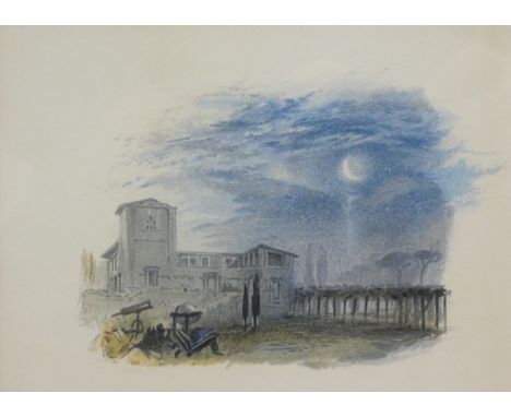 After Turner. Twilight scene and another print, 16cm x 20cm - a pair (probably 19thC).