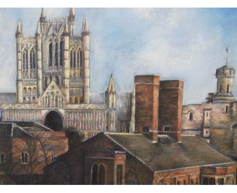 Andy Mayers (20thC). Lincoln Cathedral and Castle, artist signed limited edition print, 23/350, 15cm x 18cm, After Monet, pri