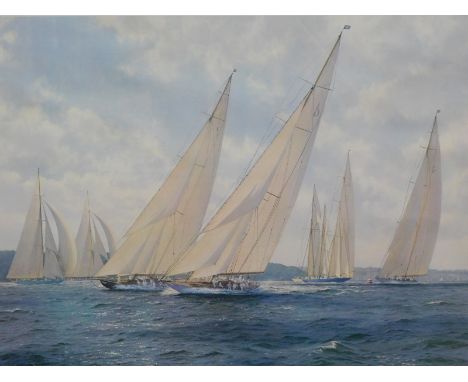 John Steven Dews (b.1949). West Ryde Middle-1934 Big Class Race showing Shamrock, etc., artist signed limited edition print, 