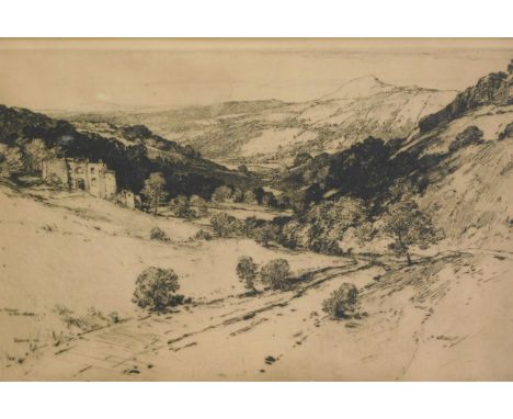 Leonard R. Squirrell (1893-1979). Bolden Tower on the Wharfe, engraving, bearing date 1980, signed to the mount, 30cm x 38cm.