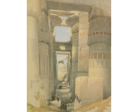 After Roberts. Paul of the Precinct Amun-re-Karance, Luxor, Egypt, engraved print after the original, 52cm x 83cm.