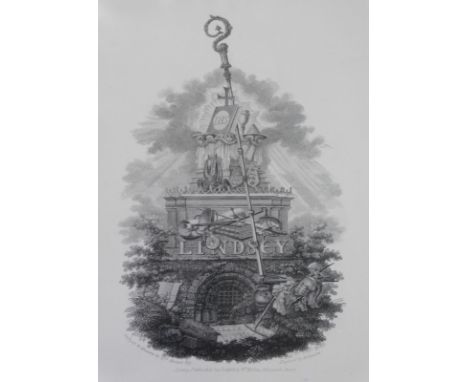 After Brodgen. To the electors of Lindsey print, 30cm x 20cm, various other late Lindsey related prints and items (a quantity