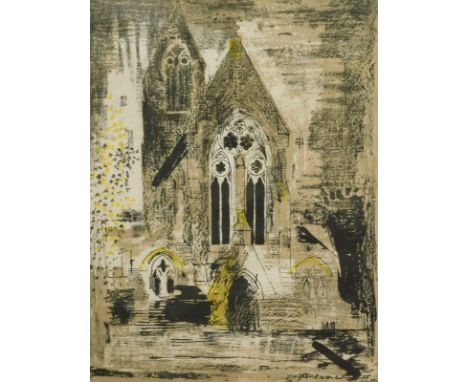 •John Piper (1903-1992). St. Mathias, artist signed limited edition print, 55/70, 68cm x 50cm. Upon Initial Inspection presen