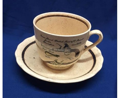 Royal Worcester paisley large flintlock pistol cup and saucer 