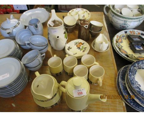 GROUP OF TEA WARES BY CARLTONWARE AND ROYAL DOULTON BUNNIKINS BOWLS AND EGG CUPS