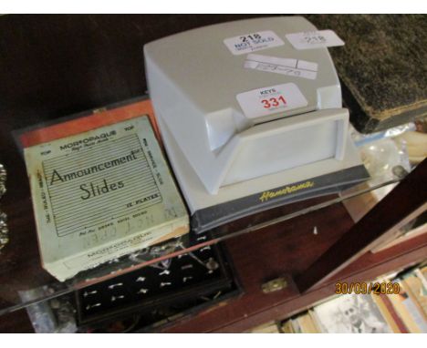 SLIDE PROJECTOR WITH BOX OF LANTERN SLIDES