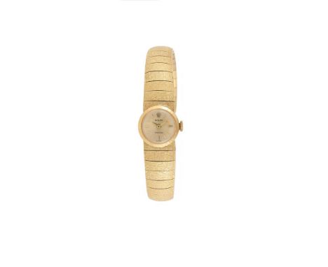 ROLEX, PRECISION, REF. 2604 A LADY'S GOLD COLOURED BRACELET WATCH, NO. 1119502, CIRCA 1970Movement: Cal. 1401, manual wind, 1