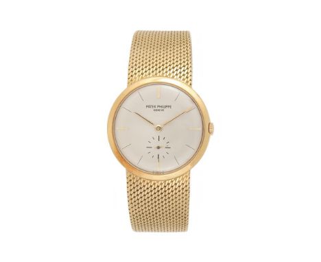 PATEK PHILIPPE, CALATRAVA, REF. 2581 A GOLD COLOURED BRACELET WATCH, NO. 2614028, CIRCA 1958Movement: Cal. 10-2000, manual wi