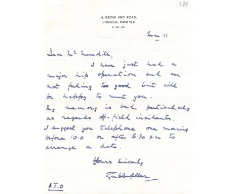 CRICKET: Selection of signed clipped pieces, cards, album pages, letterheads, some A.Ls.S., signed programmes and brochures e
