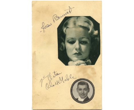 GABLE CLARK: (1901-1960) American Actor, Academy Award winner. Early, vintage fountain pen ink signature and inscription on a
