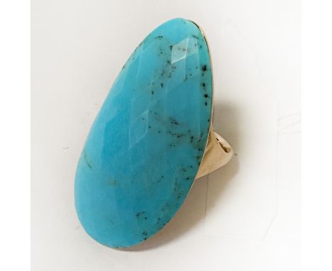 MONICA VINADER TURQUOISE COCKTAIL RING - GOLD PLATED SIZE M