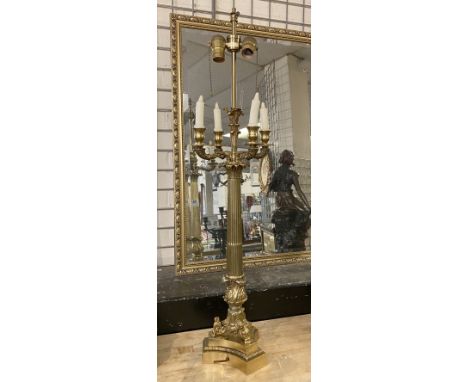 LARGE BRASS CANDELABRA LAMP 90CMS (H) APPROX