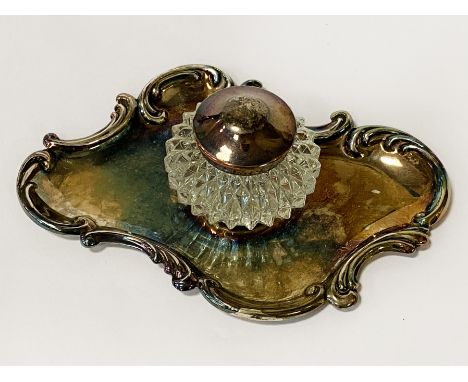 STERLING SILVER INKWELL 3OZS APPROX