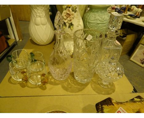 Collection of crystal including decanter