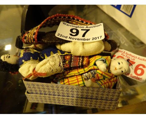 Two Oriental miniature and ceramic dolls and others