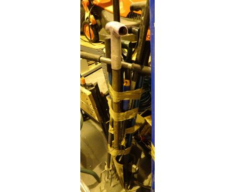 Selection of hand gardening tools spade fork rake hoe etc
