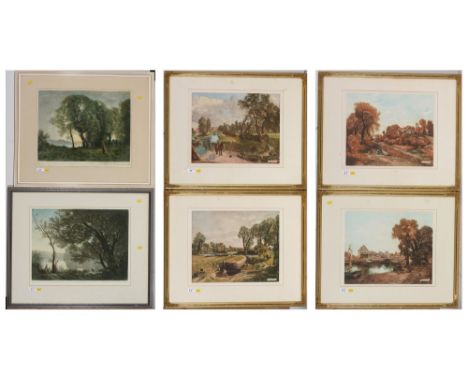 C* Fitzgerald and H* Goffey - "Flatford Mill" and other scenes after John Constable, signed in pencil by the engravers, colou