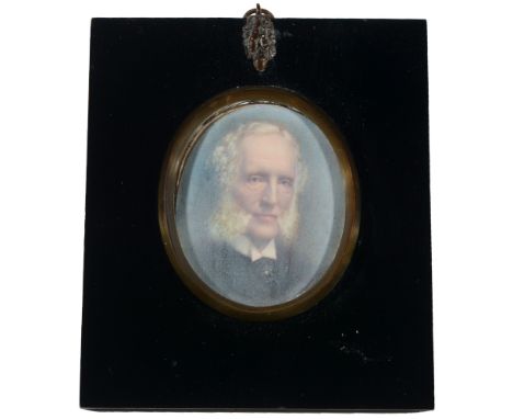 Attributed to William Ashton, RA - A miniature portrait of George Henry Penniman (1830-1909), with inscription and date 1899 