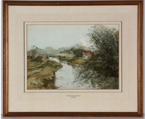 John Arthur Dees - "River Team, Low Fell", signed, watercolour, 24 x 34cms, in frame; together with two unframed watercolours