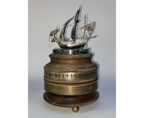 A Charles Frodsham and Company Limited, limited edition Mariners World Clock, 378/500, with paperwork, 28cm H