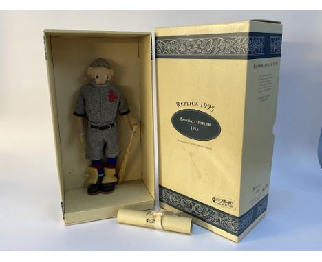 A Steiff replica doll, 'Baseball Player 1913', limited edition, 333/1200, measuring 40cm H, with box