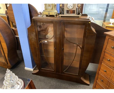 An oak Art Deco china cabinet