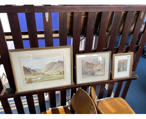 Turner Jackson, watercolour, signed, 'The Road to Thirlmere', 24cm x 35cm and watercolour, signed, 'Pilgrim Street', 20cm x 2