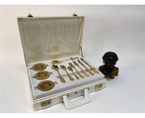 A cast iron mechanical money bank modelled as 'Dinah', 16cm H, (This item is listed on the basis it is illustrative of a bygo