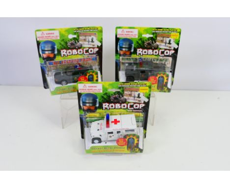 Toy Island - Robocop - A trio of Robocop themed diecast model vehicle playsets consisting of Police Car; Police Hummer and Am