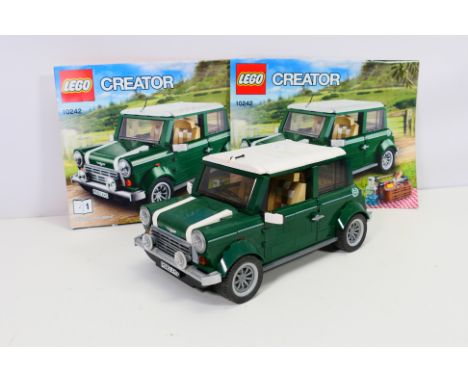 Lego - Lego Creator Mini Cooper #10242 built set, with box and instructions. Picnic hamper, blanket and bottle, and bag of sp