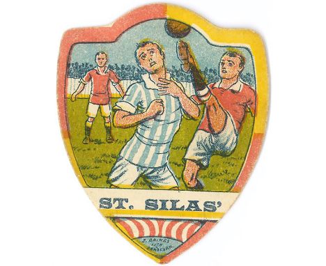 BAINES, shield-shaped football card, St Silas, Stalybridge, Sunderland, West Ham, West Hampstead &amp; Pudsey, G, 6