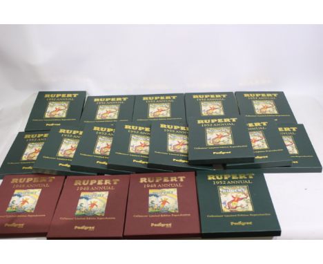 Rupert The Bear - A collection of 14 x limited edition 1952 reproduction/facsimile Rupert Annuals. Also includes 3 x limited 