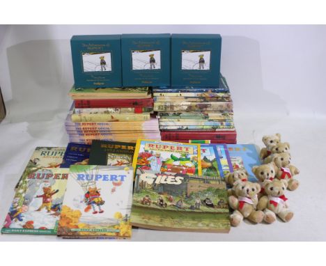 Rupert The Bear - A collection of Rupert The Bear collectables including 46 x annuals from the 1950s/60s/90s and 7 x small be