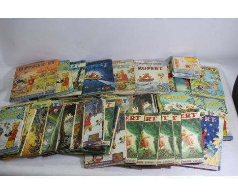 Rupert The Bear - A large collection of vintage 1950s/60s/70s/80s Rupert The Bear annuals - Lot includes a  1950 Adventures o