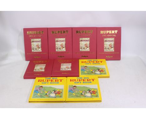 Rupert The Bear - A collection of 9 x Rupert Annuals - Lot includes a set of 6 x reproduction/facsimile limited edition Ruper