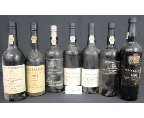 Seven bottles of assorted port, Smith Woodhouse 1976 late bottled vintage port, Graham's late bottled vintage 1982 port, Adri