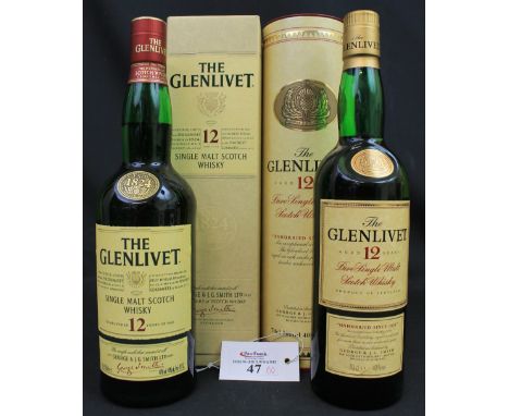 The Glenlivet Single Malt Scotch Whisky, 12 years of age, 70cl., 40% vol., in original square section box, together with The 