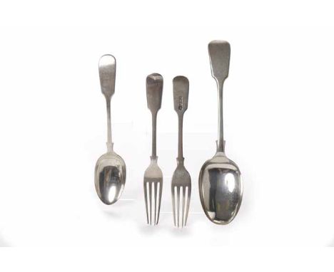 PART SUITE OF LATE VICTORIAN SILVER FIDDLE PATTERN FLATWARE
maker Cooper Brothers, Sheffield 1899, comprising four table spoo